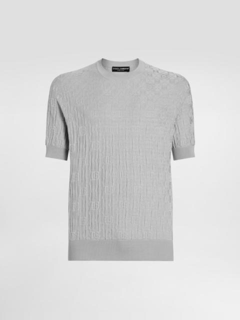 Silk crewneck pullover