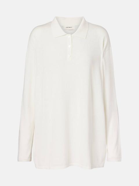 Caisa cotton and cashmere polo sweater