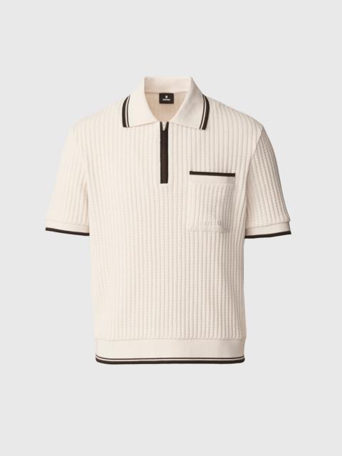 ESTABAN Crochet Knit Quarter-Zip Polo Shirt