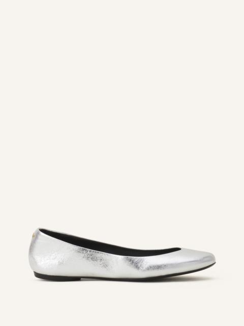 THE BALLERINA FLAT IN METALLIC LEATHER