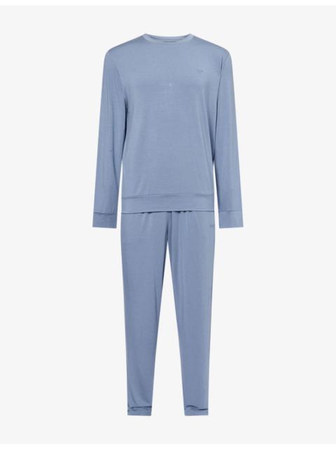Logo-Embroidered Stretch-Jersey Pyjamas