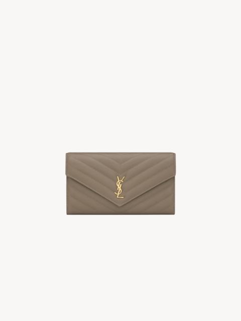 CASSANDRE LARGE FLAP WALLET IN GRAIN DE POUDRE LEATHER