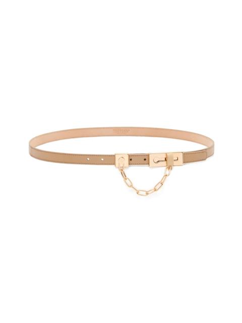 Lock Belt in Nude Leather