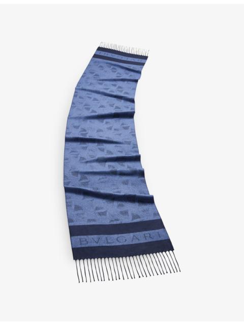 Heritage Diva Impression logo-print silk scarf