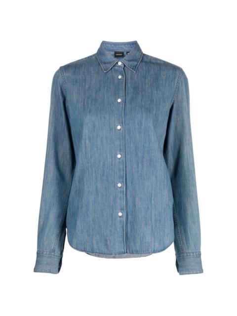 fitted button-down denim shirt
