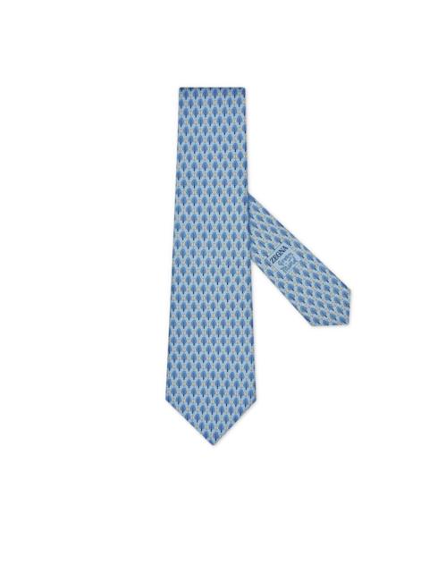 tree-print silk tie