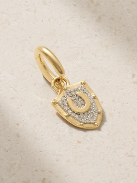 Protection 18-karat Gold Diamond Single Hoop Earring