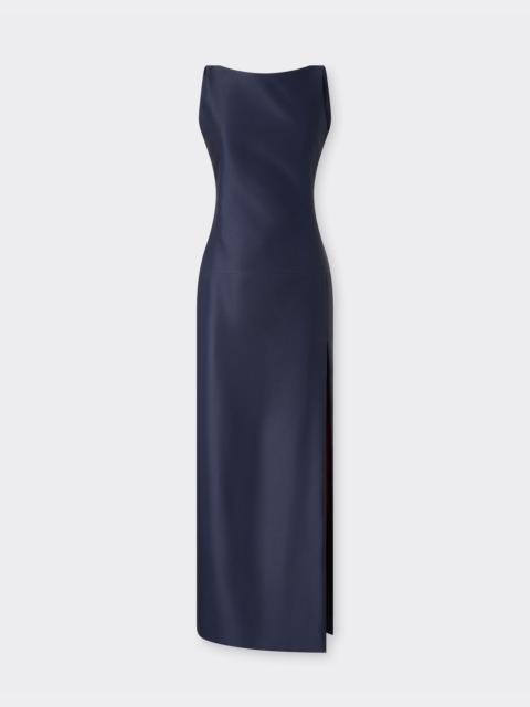 Long dress in technical gabardine