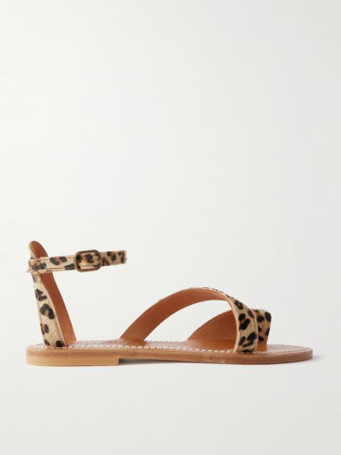 Anaelle Leopard-print Pony Hair Sandals