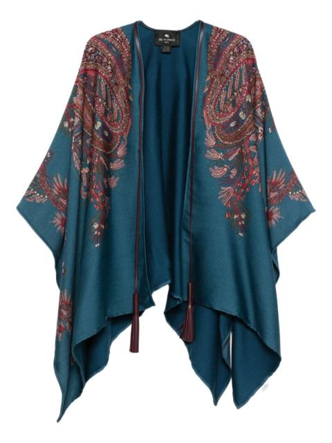 paisley-print poncho