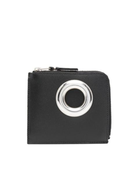 eyelet-detail leather wallet
