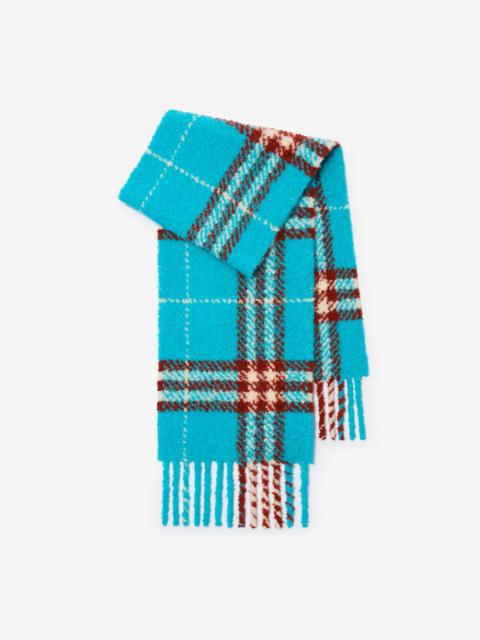 Check Alpaca Wool Blend Bouclé Scarf