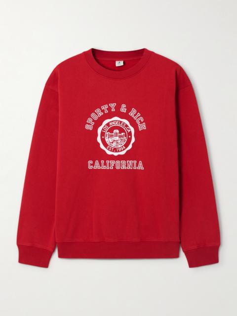 California Printed Cotton-jersey Sweatshirt