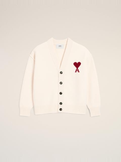 WHITE WOOL AMI DE COEUR CARDIGAN