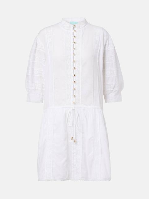 Rita lace-trimmed cotton minidress