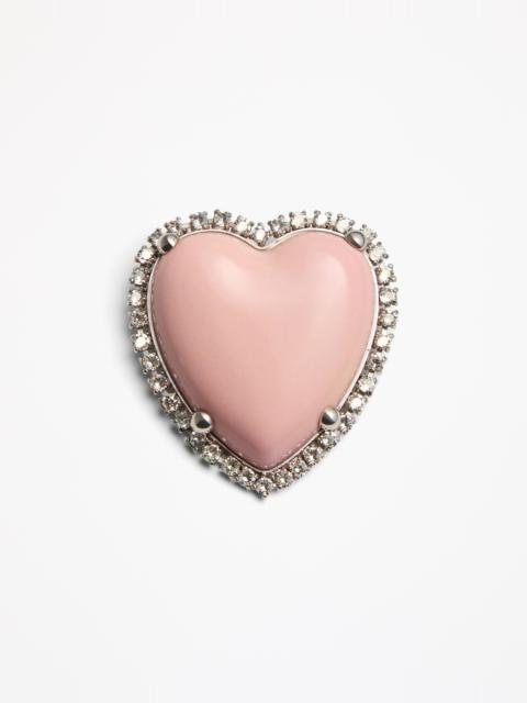 COEUR HYPERBOLE BROOCH IN METAL, RESIN AND SWAROVSKI® CRYSTALS