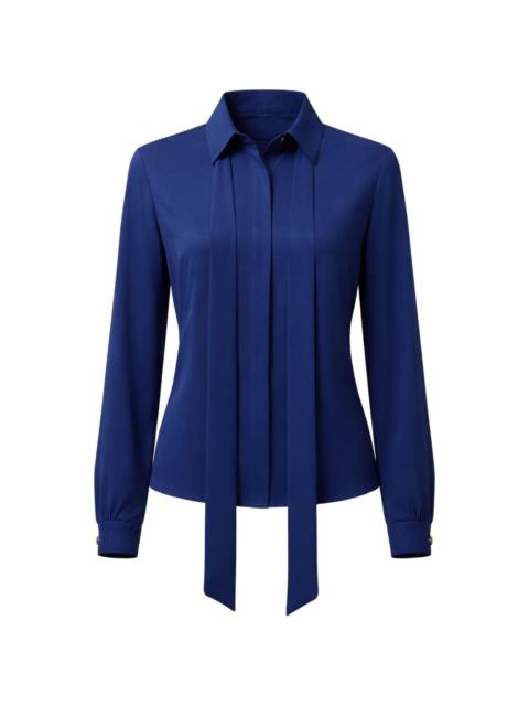 tie-neck silk shirt