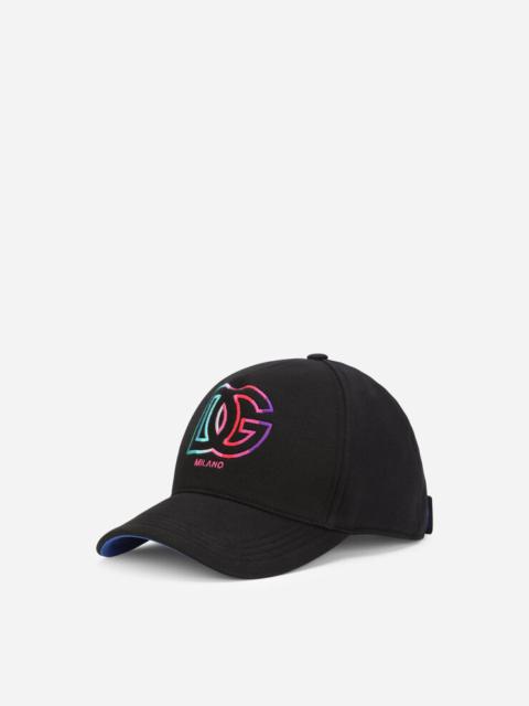 Baseball cap with multi-colored DG embroidery