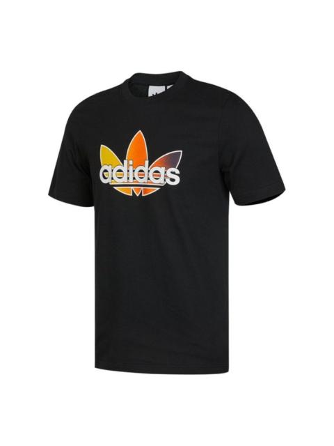 adidas originals Sprt Graphic Gradient Logo logo Sports Round Neck Short Sleeve Black GN2441