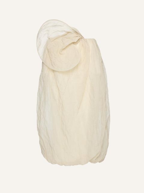 Floral organza midi skirt in beige