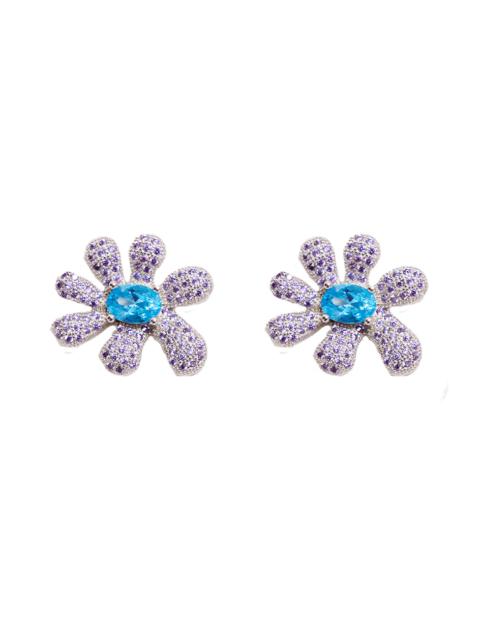 AMETHYST AQUA PAVE SQUASHED BLOSSOM EARRING