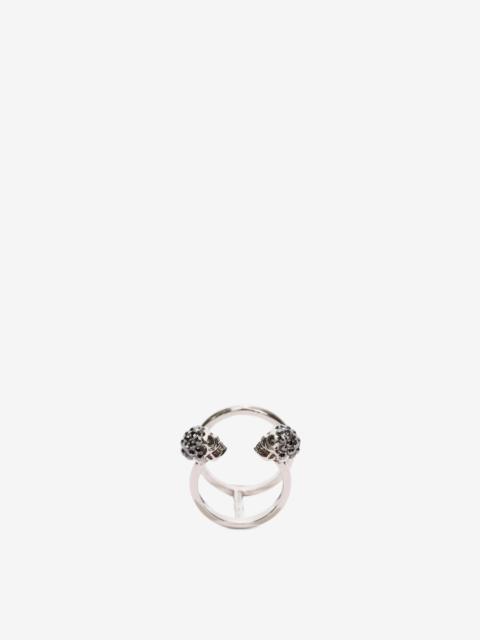 Twin Skull Double Ring