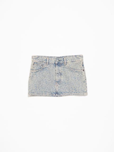 Monogram denim mini skirt - Blue/beige