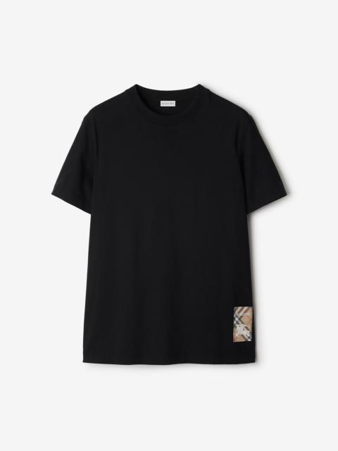 Check Label Cotton T-shirt
