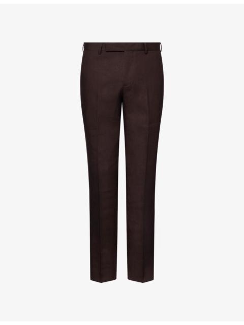 Slim-Leg Linen Trousers