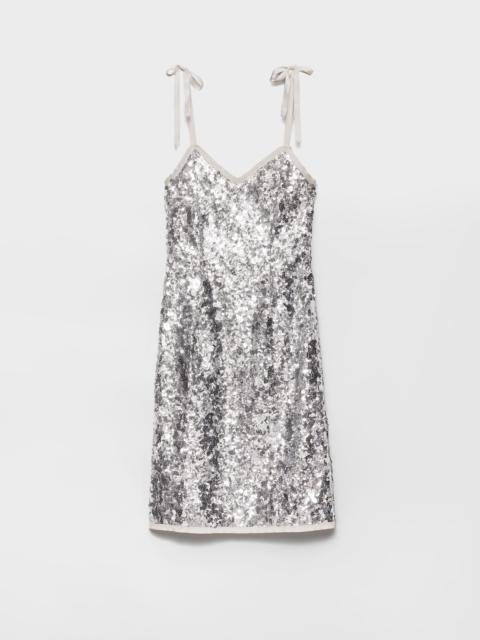 Embroidered sequin dress