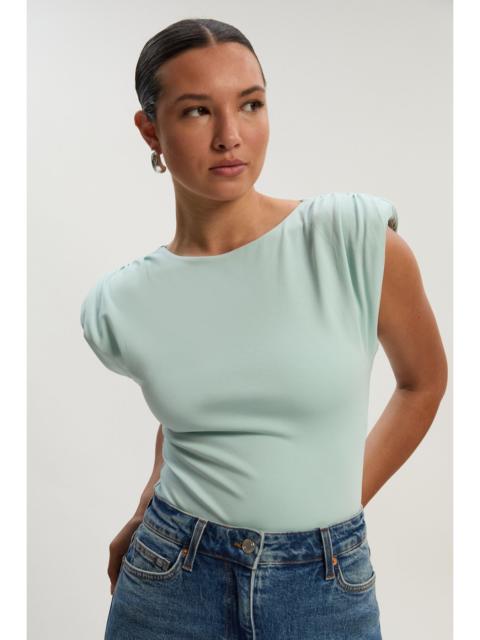 Stretch Jersey Power Shoulder Bodysuit