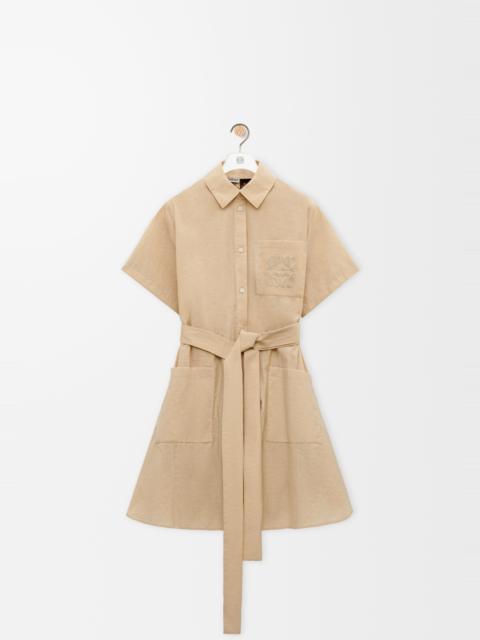 Shirt dress in cotton blend