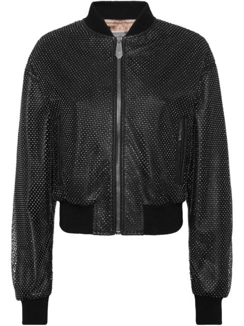 leather bomber jacket