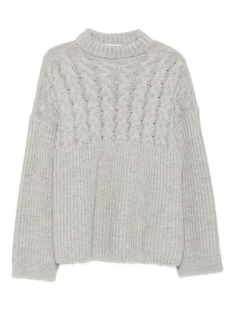 cable-knit crew-neck sweater
