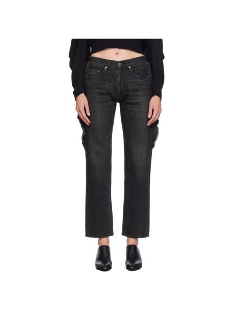 Black Frayed Edge Jeans