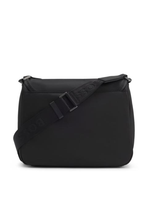 TWILL CROSSBODY BAG WITH DOUBLE B MONOGRAM