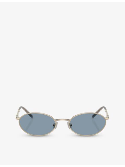 BC2006ST Oval-Frame Titanium Sunglasses