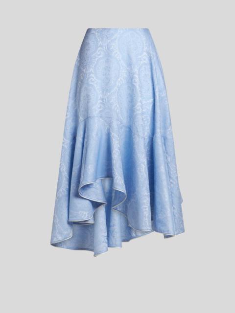 FLORAL ASYMMETRIC MIDI SKIRT