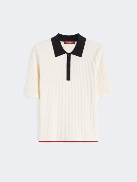 Stretch viscose jumper - WHITE BLUE