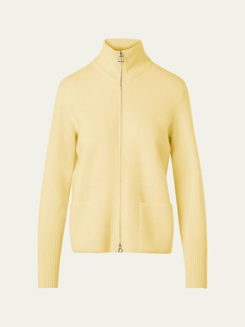 Cashmere Pique Knit Cardigan Sweater