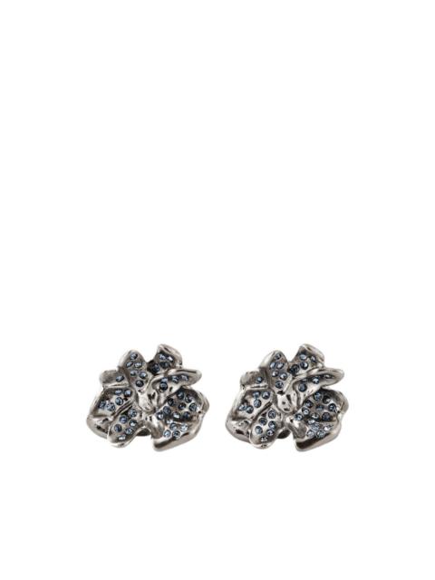flower crystal stud earrings