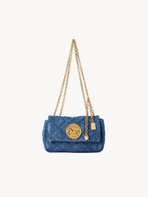 SMALL CHLOÉ HERITAGE SHOULDER BAG IN DENIM