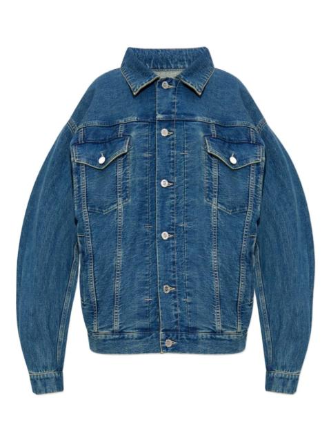 button-fastening flap-pocket denim jacket