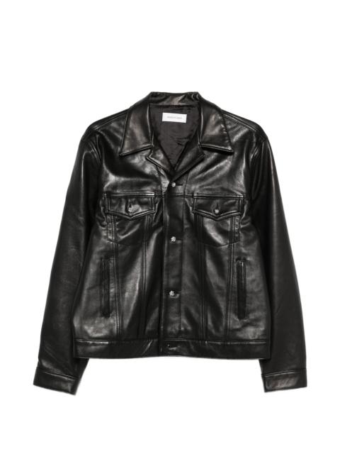 Ernest W. Baker Multiple-pockets Buttoned Leather Jacket