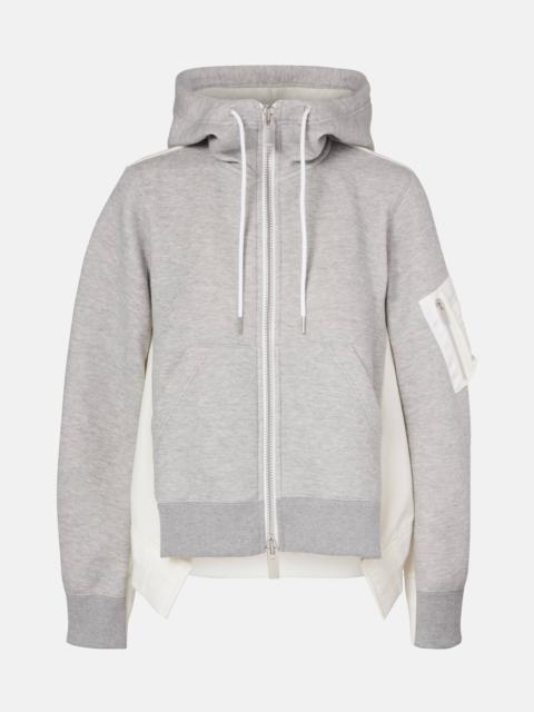 Paneled zip-up hoodie