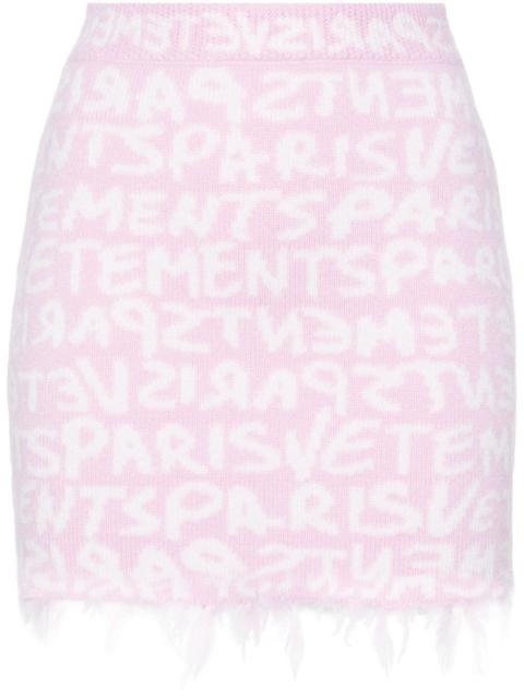 monogram-jacquard merino miniskirt
