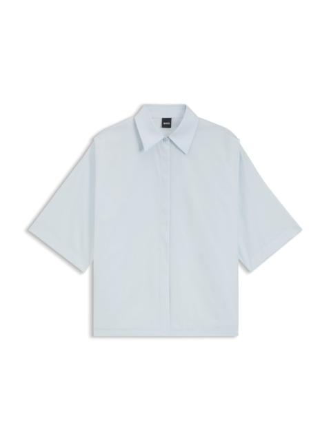CROPPED RELAXED-FIT BLOUSE IN COTTON POPLIN