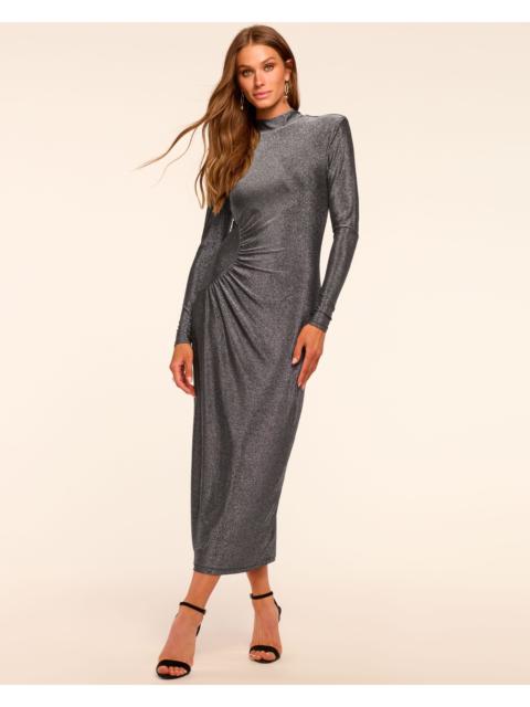 Amarilys Sparkle Knit Mock Neck Midi Dress