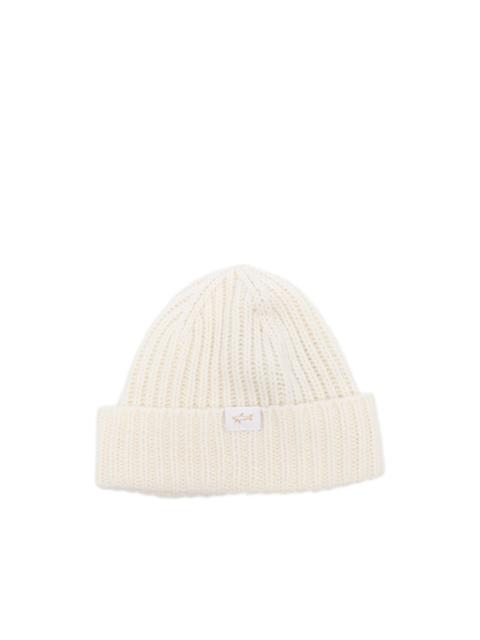 ribbed wool-blend beanie hat