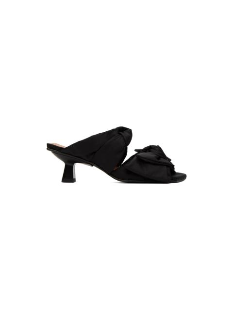 Black Soft Bow Mules